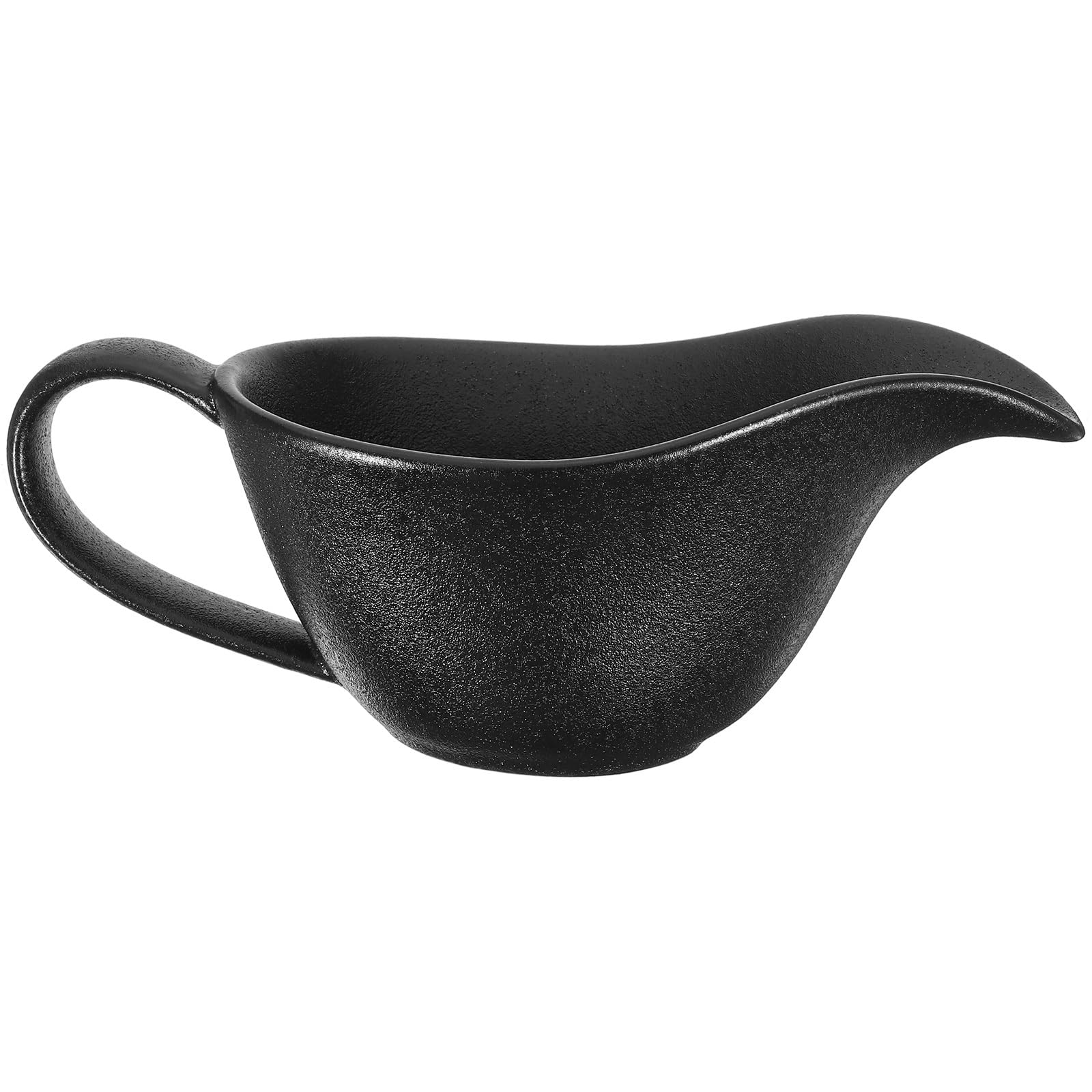 PACKOVE Porcelain Gravy Boat Ceramic Gravy Pitcher Gravy Container Sauce Boat Porcelain Boat Kitchen Supply for Milk Cream (Black)