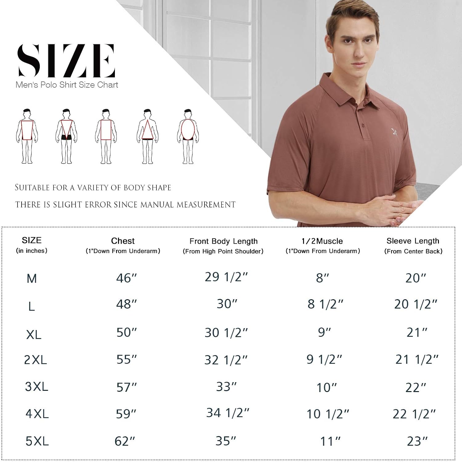 MOHEEN Men's Short Sleeve Golf Polo Shirts Moisture Wicking Performance Contrast Color Patchwork Golf Shirts at  Men’s Clothing store