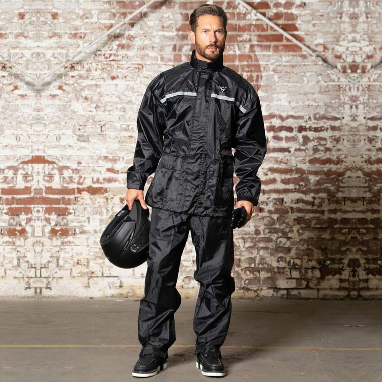 Viking Cycle Motorcycle Rain Gear - Two Piece Motorcycle Rain Suit: Clothing