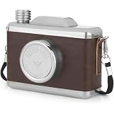 Foster &amp; Rye Snapshot Flask - Hidden Flasks for Liquor - Camera Vintage Flask - Hip Flask Holds 11oz - Stainless Steel Set of 1