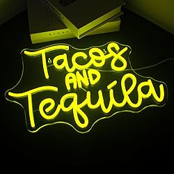 Looklight Tacos and Tequila Neon Sign,Taco Led Neon
