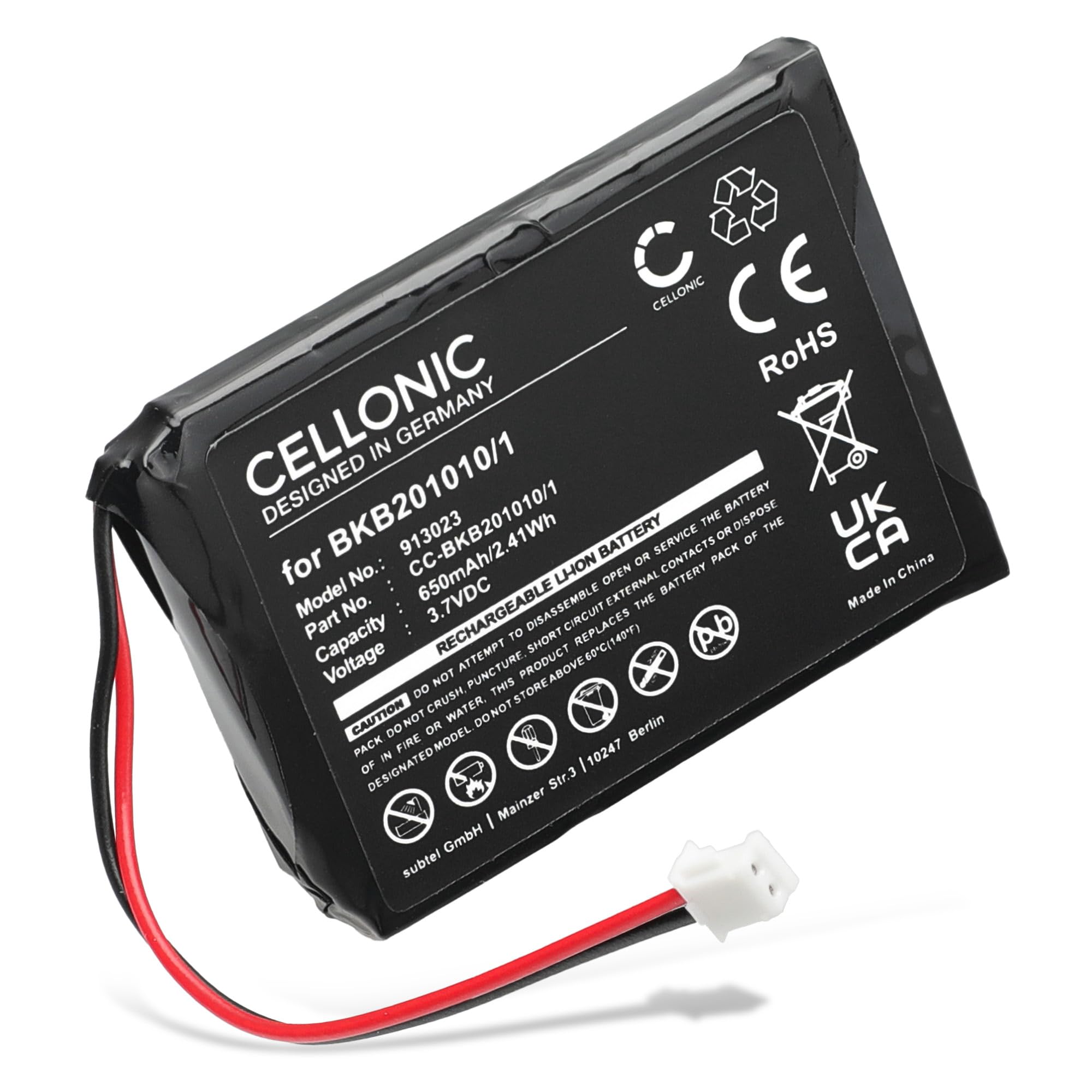 CELLONIC, battery compatible with Ascom D43 compatible with Mitel 5613 compatible with InnovaPhone IP64 (650mAh, 3.7V) 1x Replacement battery BKB201010/1,FA01302005,FA83601195,660177 R1A