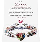 Jasper Heart Bracelet Adjustable Imperial Stone Beaded Braided Handmade Bracelet for Women Birthday Anniversary Mothers Day Christmas Graduation Jewelry Gifts for Her Mother Daughter