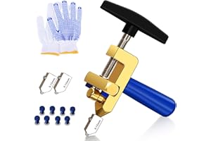 GMKD Tile Cutter Hand Tool, 2 in 1 Glass Tile Cutter Breaking Pliers, Manual Tile Cutter with 3 Tungsten Steel Blade, Mirror Cutting Tool for Home DIY Cutting Glass Tile Glazed Ceramic