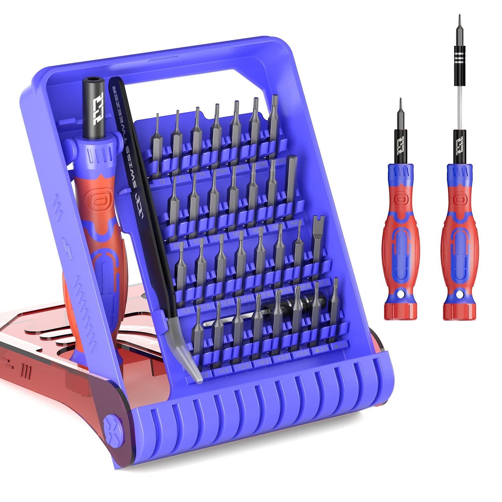 JAKEMY Small Precision Screwdriver Set 33 in 1 Repair Tool Kit with 30 Magnetic Bits Tweezer, Extension Shaft Pentalobe, Torx, Star Screwdriver for Computer, Xbox, Phone, PC, Laptop, Glasses