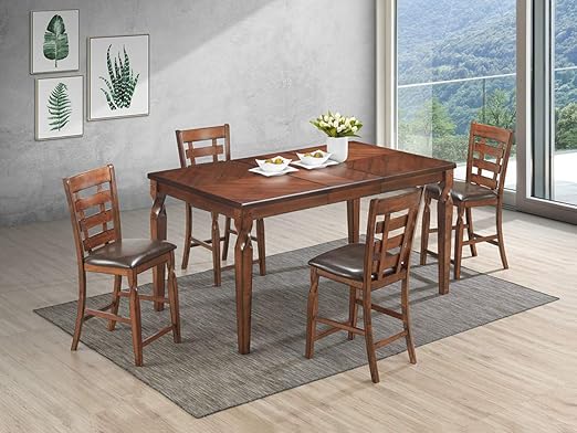 Mollai Collection 7 Piece Dining Table Set Brown Houston Tx Amazon Ca Home Kitchen