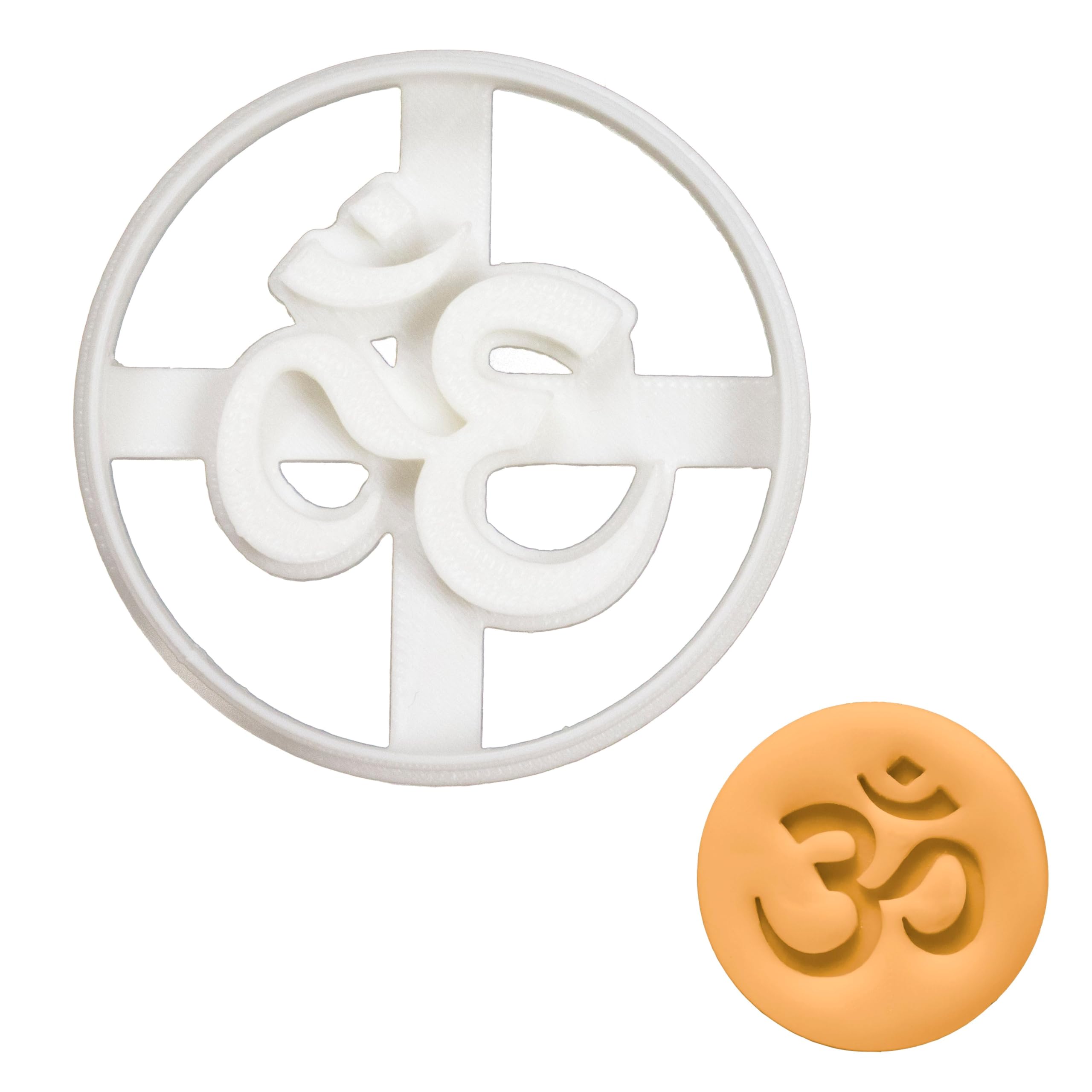 BAKERLOGY Aum Om Symbol Cookie Cutter - Detailed Biscuit Cutter Design for Baking and Crafts, Ideal on Fondant, Dough, Clay