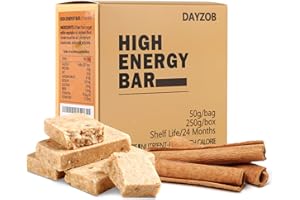 DAYZOB Food Rations Emergency Food Bars Survival Food Kit High Calories per Box Survival Rations for Disaster Kit, Flavor Cinnamon 250g (5 Bars)