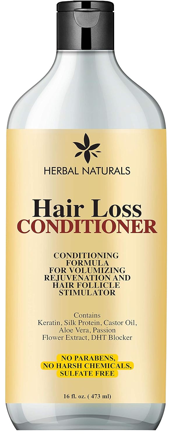 Herbal Naturals Hair Loss Conditioner Infused with Keratin, Natural Ingredients - Provides Hair Growth Stimulation, Hair Thickening, Nourishment and adds Volume, For All Hair Types Men and Women 16 fl Oz: Beauty