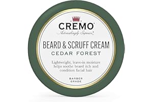 Cremo Beard & Scruff Cream, Cedar Forest, 4 oz - Soothe Beard Itch, Condition and Offer Light-Hold Styling for Stubble and Scruff (Product Packaging May Vary)