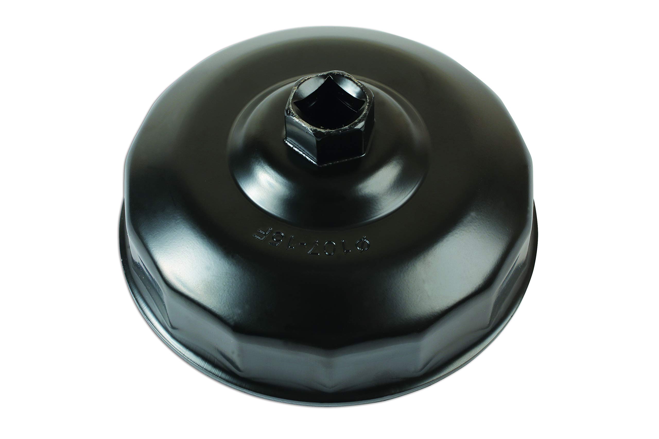 Laser 6607 Oil Filter Wrench 107mm x 15 Flutes, Black