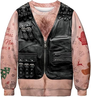 man chest christmas sweater