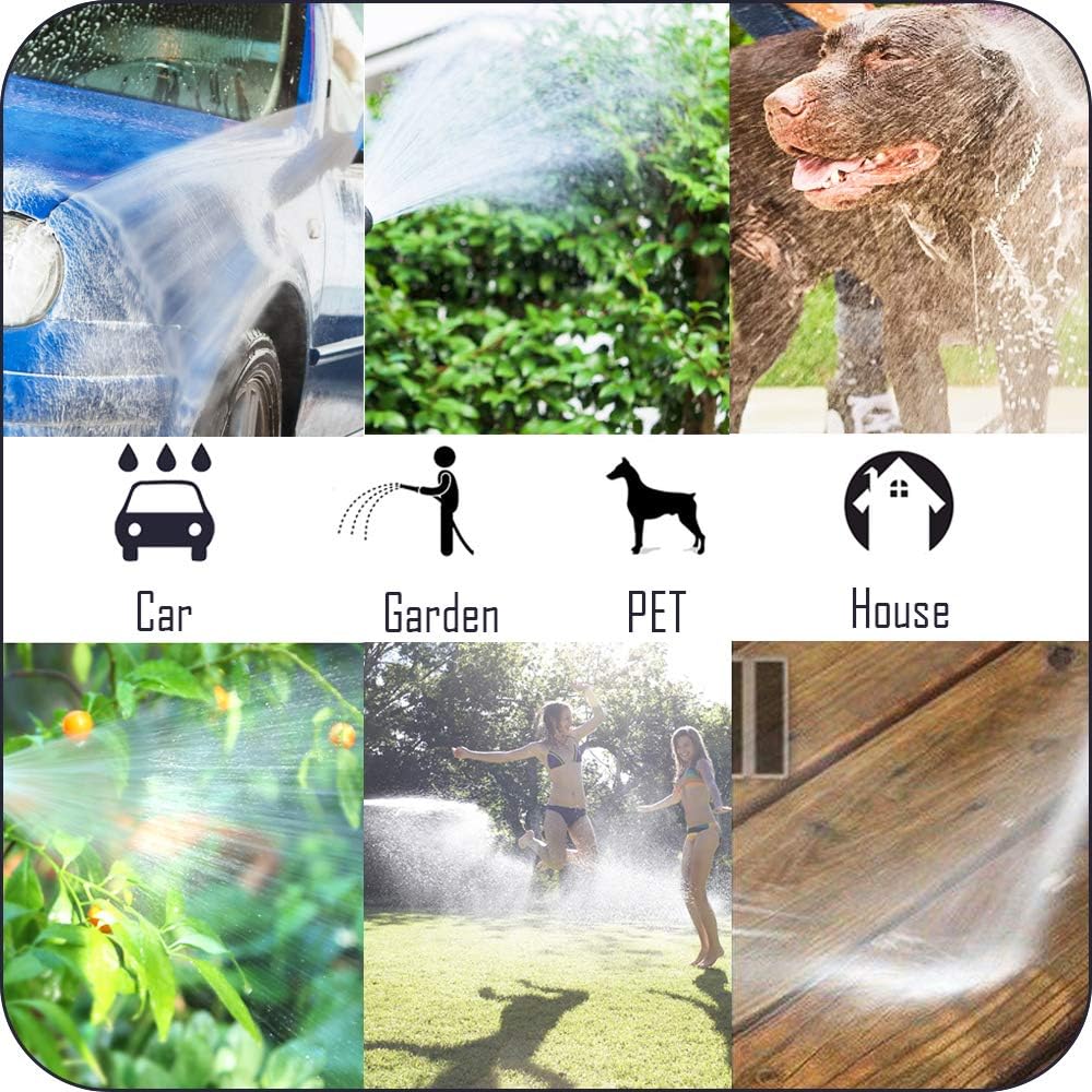 HmiL-U Garden Hose Nozzle, Metal Hose Spray Nozzle with 9 Patterns, High Pressure Water Hose Nozzle for Watering Plants Washing Cars Pets : Garden & Outdoor