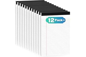 DORFAS 12 Pack Legal Pads 8.5 x 11 Basic Note Pads 8.5 x 11 - Premium Quality 21lb Paper Lined Notepad - Wide Ruled Writing Pads Perfect for Writing and Note-Taking - 30 Sheets per Pad