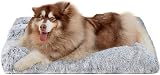 EHEYCIGA XXL Dog Bed Extra Large 120x90x10cm Grey Calming Plush