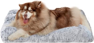 EHEYCIGA XXL Dog Bed Extra Large 120x90x10cm Grey Calming Plush