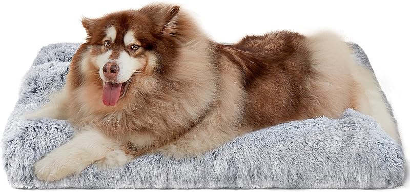 EHEYCIGA XXL Dog Bed Extra Large 120x90x10cm Grey Calming Plush