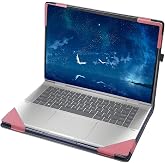 WODBAO for Dell Inspiron 15 3535 Laptop Case 15.6 inch Inspiron 15 3530 Notebook PU Leather Case Accessories (Pink)