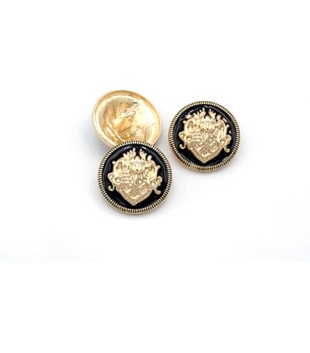 Lot De 5 Boutons En Métal Doré Antique Pour Vêtements, Jeans, Blazers, Vestes, Loisirs Créatifs Et Couture (18 Mm, Doré
