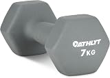 Athlyt Neoprene Dip Dumbbell Set 2 x 7kg Grey - Heavy-Duty Iron Core view 2