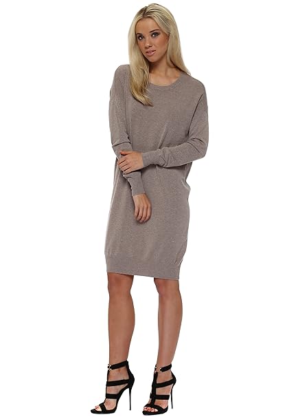 taupe jumper dress