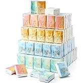 Outus 200 Packs Travel Size Pocket Tissues Individual Facial Tissue Packs Bulk Mini Inspirational Pocket Paper 3 Ply for Family Holiday Travel School Office Wedding Party Housekeeping Week(Watercolor)