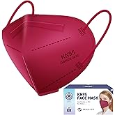 KN95 Red Face Mask 20PCS, 5-Ply Cup Dust Masks Filtration Efficiency ≥95% Individually Packaged Particulate Respirators Breat