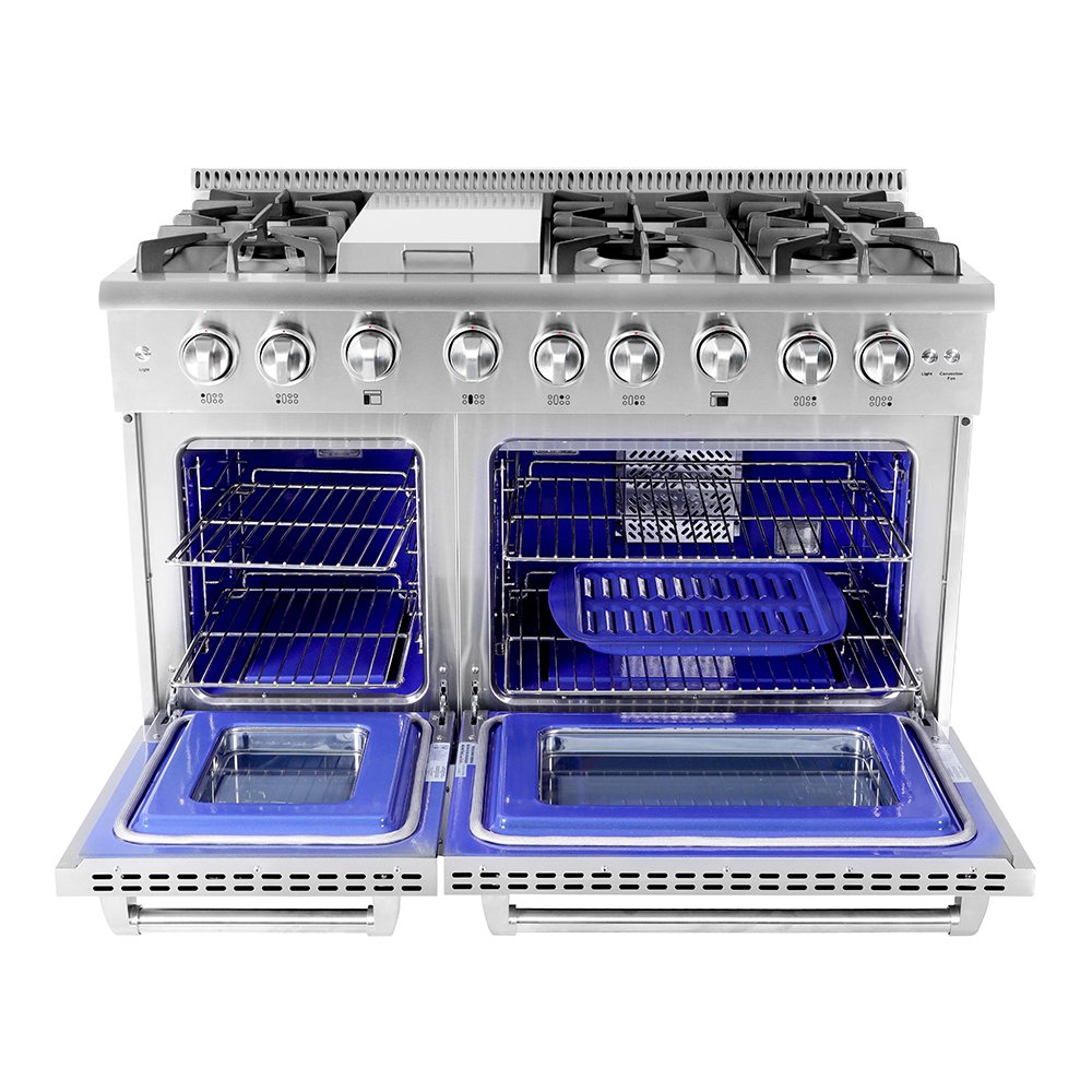 Freestanding Ranges 48 6 Burner Gas Range With Double Oven and Griddle
