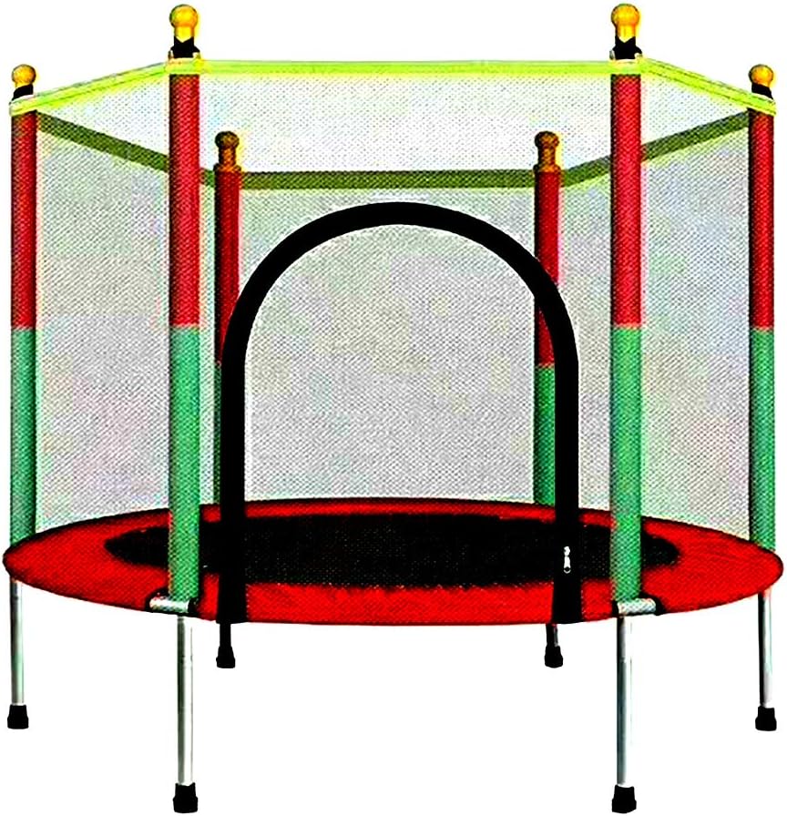 OSoMax 4.6ft Children Trampoline Indoor Toys with 360° padded handle - Red