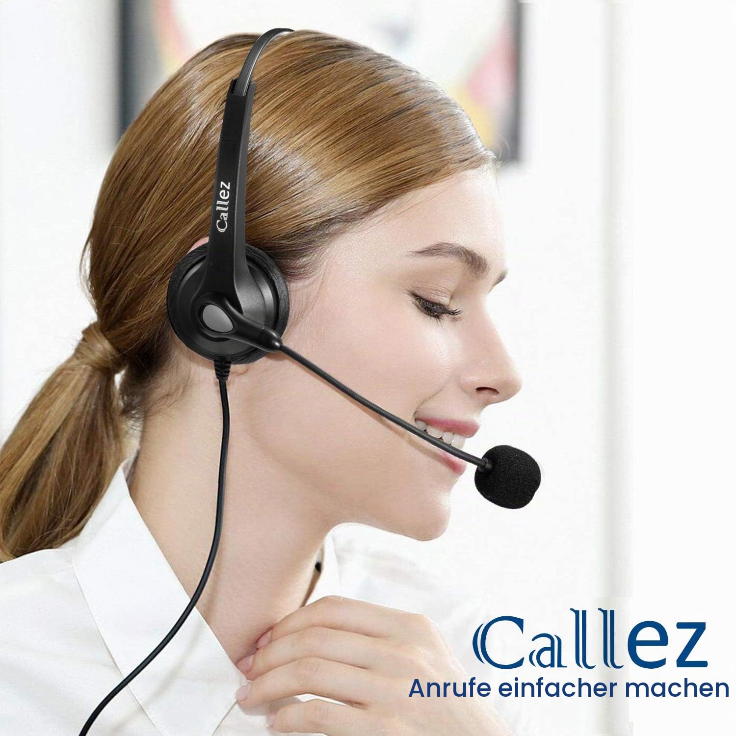 Callez Telefon Headset 2,5mm Klinke mit Mikrofon Noise Cancelling 2