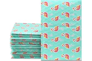 UCGOU Bubble Mailers 4x8 Inch Flamingo Designer 50 Pack Poly Padded Envelopes Small Business Mailing Packaging Self Seal Waterproof Boutique Mail Shipping Bags for Jewelry Makeup Supplies #000