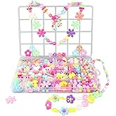 DAZZLINGKIT Jewelry Making kit Beads for Bracelets Making kit for Girls. 500+ Pieces Variety Shapes and Colors Perfect Toys for Girls Kids Age 6+