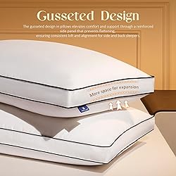 Mosluna Feather Down Pillows Queen Size Set of 2