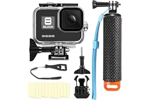 BO&DQQ Compatible for Go Pro Hero 8 Black Waterproof Housing Case 60M/196FT Protective Underwater Diving Case Shell with Cameras Handle Mount Accessories Kit