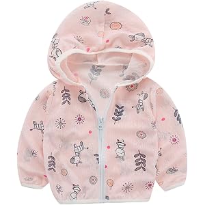 Baby 𝗨𝗩 Protection Outwear Toddler Boys Girls Lightweight Breathable Zipper Hooded Jacket UPF 50+ Sunscreen Hoodie