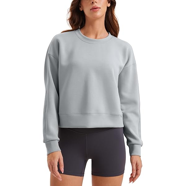 Danskin Ladies' Oversized Crewneck with Pocket, Light Heater