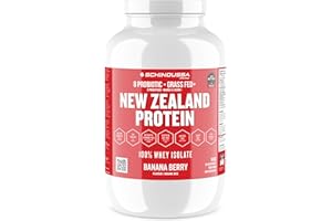 Schinoussa Super Foods New Zealand Whey Protein Isolate | 25g Protein| 0g Of Sugar | 1g Of Carbs| 110 Calories (Banana Berry,