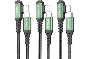 Kobilar USB Cables - 90 Degree USB C to C Charging Cable for Fast Charging, Type C Phone Charger - Compatible with Android Phones - Reliable and Durable C to C Charging Cable (3pack-1.5+5+10ft)