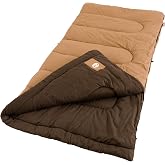 Coleman Dunnock 20&deg;F Big &lsquo;n Tall Sleeping Bag, Cold-Weather Sleeping Bag Fits Adults up to 6ft 4in, Machine Washable, Flannel Liner