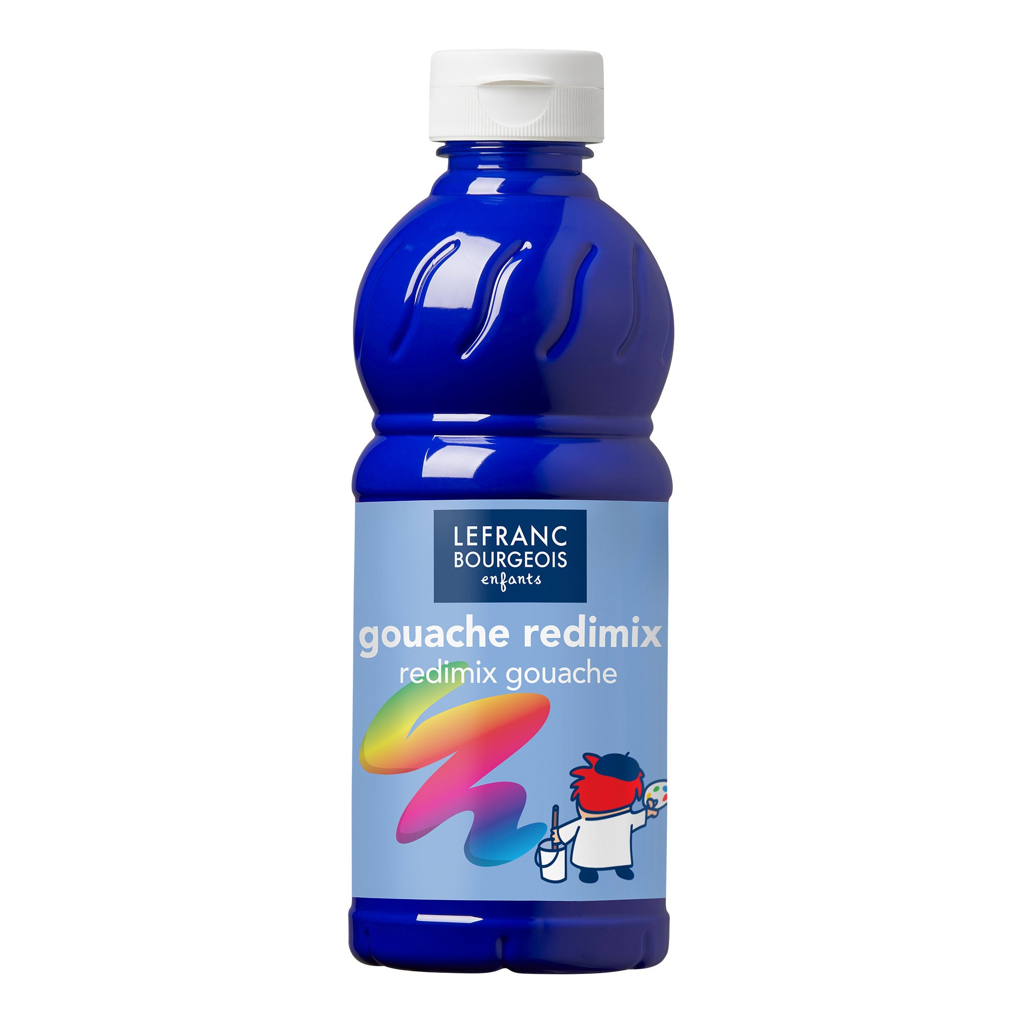Lefranc & Bourgeois 188009 Children's Ready-to-Use Liquid Tempera Redimix Gouache Paint, 500 ml Bottle, Ultramarine