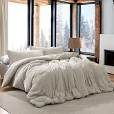 Coma Inducer Love Thick Lofty Oversized King Comforter Set - Pumice Steel | Experience Coma Worthy Sleep with Cozy Plush Extra Large Bedding