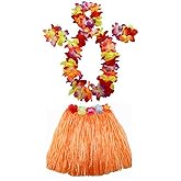 1 Set 40cm Kids Party Hawaii Dress Hula Grass Skirt - Double Layer Thickened Hawaii Skirt for Luau Party Decorations Supplies