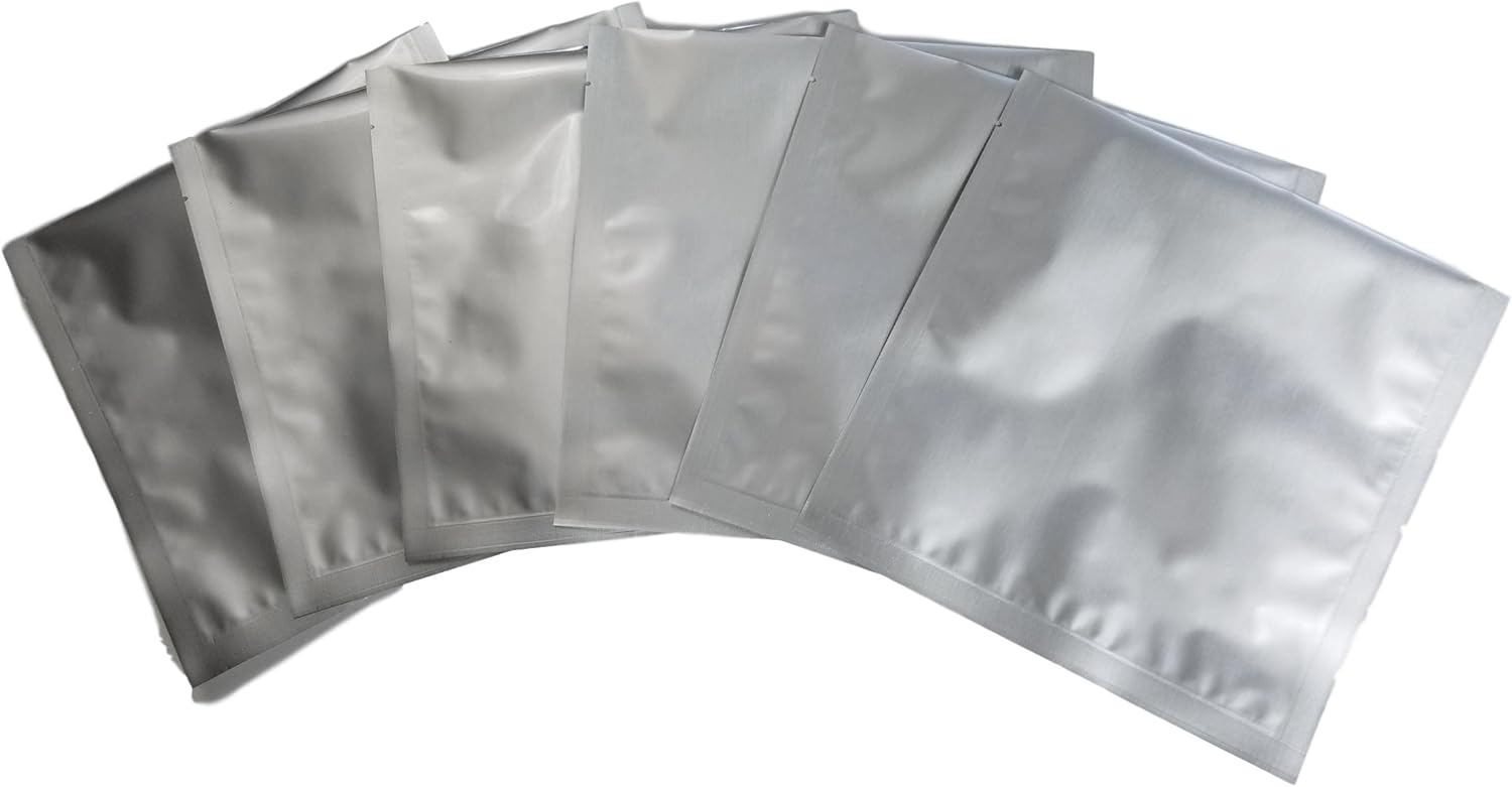 1 Quart Mylar Bag 5 Mil 8"x8" Genuine Aluminum Foil Lined