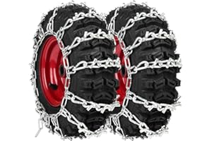 Multisland 1 Pair 2 Link Snowblower Tire Chain Snow Thrower Tire Traction Chain Fits for Tire Size 13x4.1-6 13x4.1x6 13x4.10-6