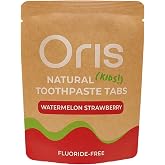 Oris Kids Toothpaste Tablets - Junior Fluoride-Free Chewable Tablets for Children, Nano Hydroxyapatite Remineralizing Toothpaste, No Mint, Non-Spicy (Watermelon Strawberry)