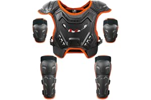 DBAOXIAOMU Kids Dirt Bike Gear, Youth Motocross Armor Protective Vest Suit，Children Chest Back Knee Elbow Protection for Cycling ATV