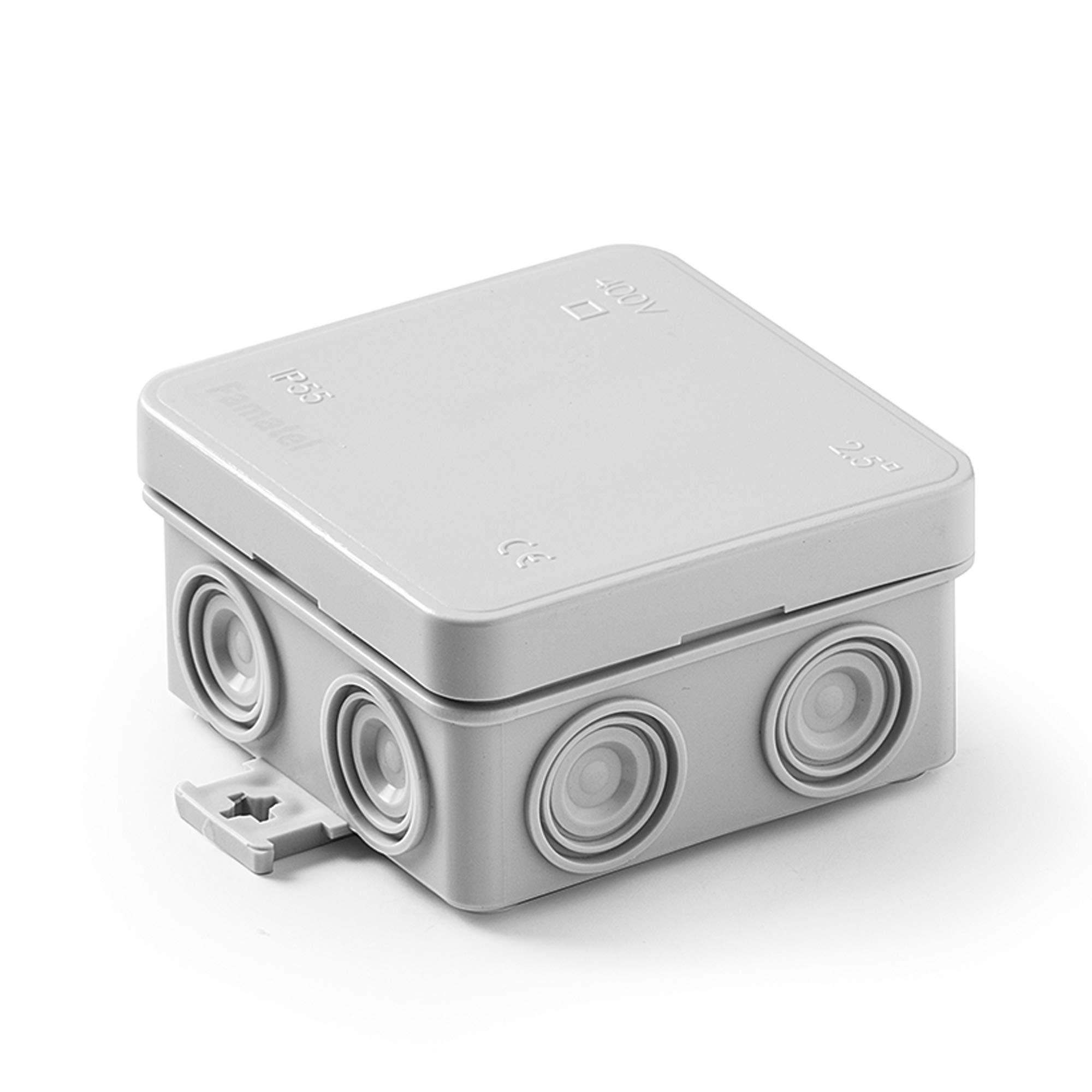FAMATEL - IP55 Minibox Waterproof Box | Pressurised lid | 75x75x39 | Gray