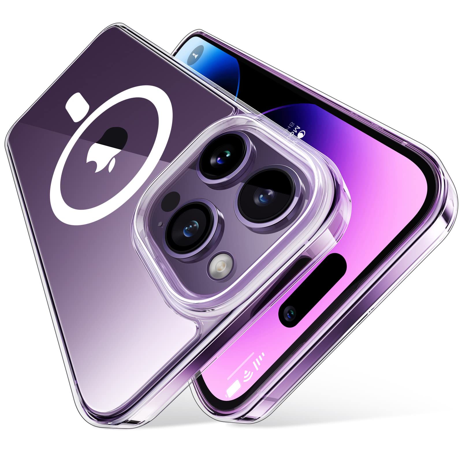 [12FT Military Shockproof]TORRAS for iPhone 14 Pro Case for MagSafe [20W Safe & Fast Charging] [Slim Fit Velvety Touch] [Titanium Action Button] Thin Matte Magnetic Case for iPhone 14 Pro Cover Clear — image 1