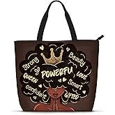 Foinior African American Black Women Tote Bag Black Girl Magic Shoulder Handbag For Work Travel Beach Shopping