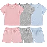 Kiddiezoom Unisex Baby Layette Set 6-Piece Bodysuits Pants Set Toddler Boys Girls Gift Sets